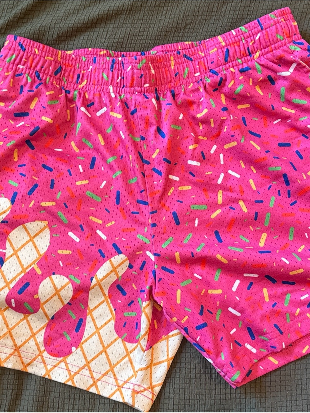 Men's Athletic Shorts in Bright Pink Sprinkles Print